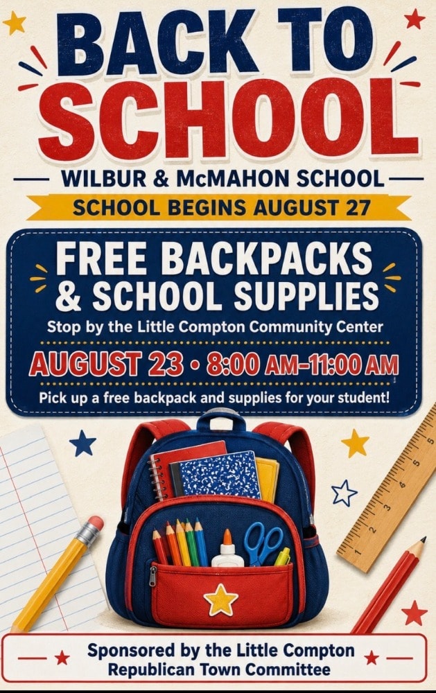 Free Backpacks & School Supplies — August 23, 2026 at Little Compton Community Center